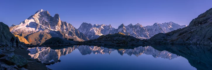 Vlies Fototapete Mont Blanc Lac Blanc - Mont-Blanc-Massiv
