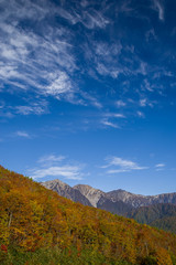 紅葉と白馬三山（白馬岳）