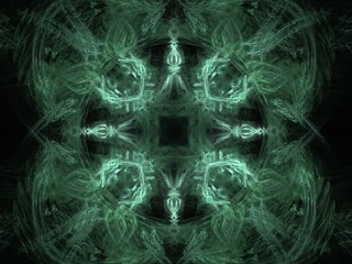 Abstract fractal with green pattern