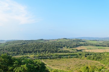 Fototapeta na wymiar Siena countryside landscape in a sunny day