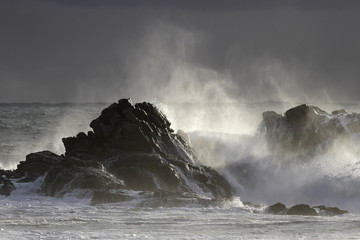 Seascape with beautiful storm light
