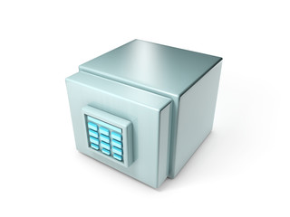 Metal square safe with electronic buttons