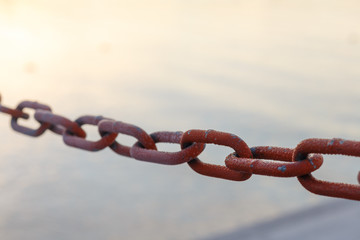 Chain at sunrise, low fous