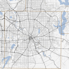 Fototapeta na wymiar Map Dallas city. Texas Roads