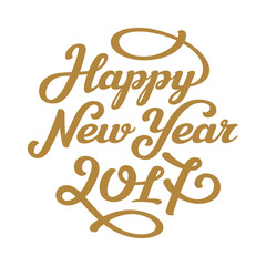 Happy new year 2017 lettering greeting card design