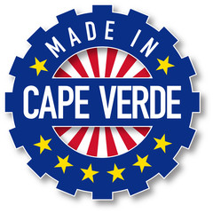 Made in Cape Verde flag color stamp. Vector illustration