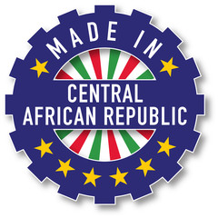 Made in Central African Republic flag color stamp. Vector illustration