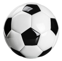 traditional black and white football isolated on white background