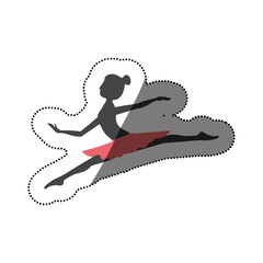 Girl practice ballet icon. Dancer sport person health and balance theme. Isolated design. Vector illustration