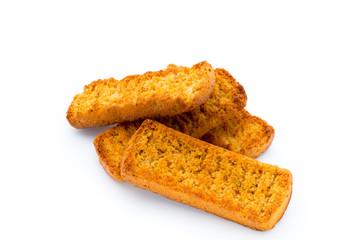 Crumbs of bread croutons. Eco food.