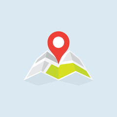 Flat Map Location Pointer Icon