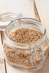 Quinoa in a glass jar