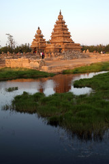 Fototapeta na wymiar Ancient Shore temple of Mahabalipuram, Tamil Nadu, India