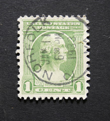 Fototapeta premium Vintage 1932 postage stamp with George Washington