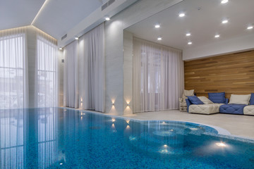 Luxury swimming pool in a spa hotel