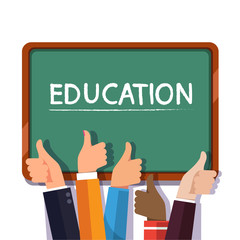 People praising learning with thumbs up gesture