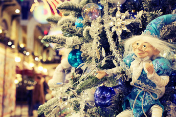 Christmas and new year decorations on the Christmas tree