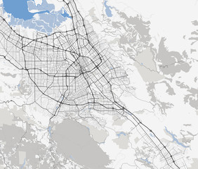 Map San Jose city. California Roads - 130072831