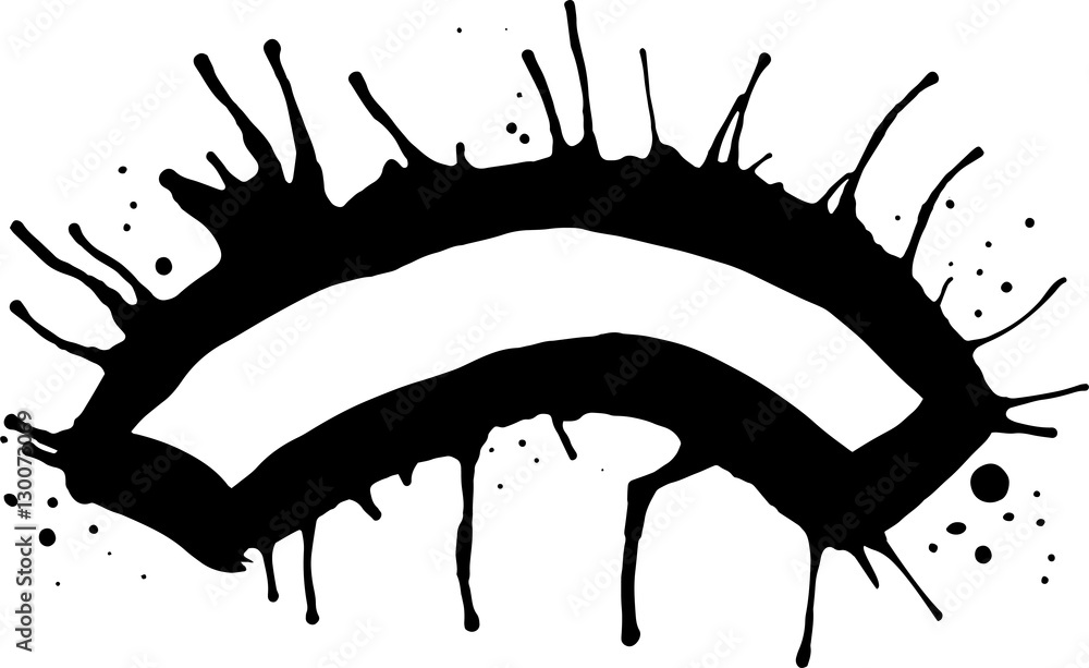 Poster vector banner frame of ink with paint drips in different directions. drops swollen using air flow. g