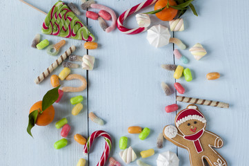 Christmas background with sweets.