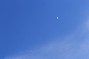 Clear blue sky with the moon background