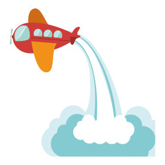 Toy airplane icon. Childhood play fun cartoon and game theme. Isolated design. Vector illustration