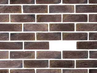 light brown brick wall white background