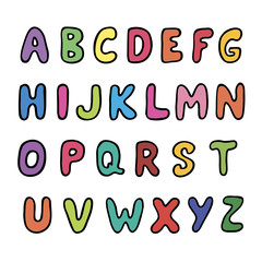 English color alphabet on a white background vector