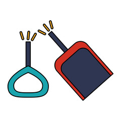 Toy shovel damaged icon. Childhood play fun cartoon and game theme. Isolated design. Vector illustration
