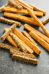 Crispy bread sticks.