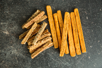 Crispy bread sticks.