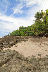Rocky beach and trees Costa Rica