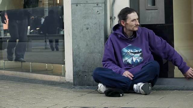 homeless asking for charity