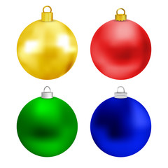 Set of colored christmas balls