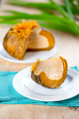 thai custard in stream pumkin,thai dessert ,thai food