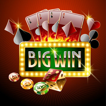 Chic casino logo with shiny text Big win