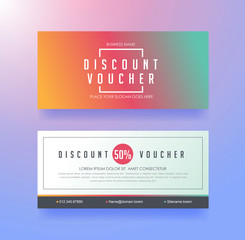 discount voucher template with modern colorful pattern,Vector illustration