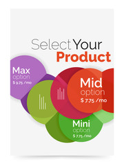 Business layout - select your product with sample options