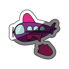 Toy airplane damaged icon. Childhood play fun cartoon and game theme. Isolated design. Vector illustration
