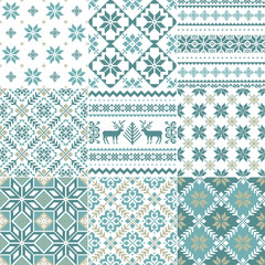 Set of traditional Christmas patterns