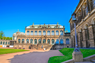 Fototapeta na wymiar Famous Zwinger palace (Der Dresdner Zwinger) Art Gallery of Dresden, Saxony, Germany