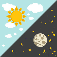 Vector illustration of day and night concept