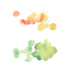 colorful retro vintage abstract watercolour aquarelle art hand paint on white background