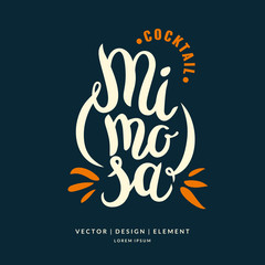 Fototapeta premium Modern hand drawn lettering label for cocktail.