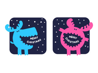 funny moose wishes Merry Christmas