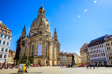 Famous  Church Frauenkirche in Dresden, Saxony, Germany