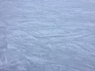 Background of light ice in skate scratches, abstract texture surface