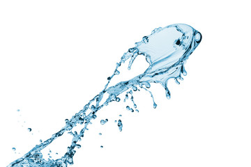Water splash on a white