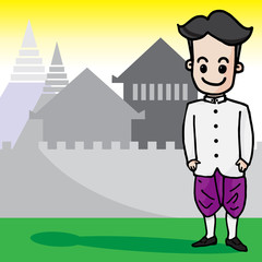 Thai man cute vector character