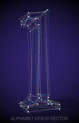 Vector illustration of a Multicolor sketched L. Hand drawn 3D L.